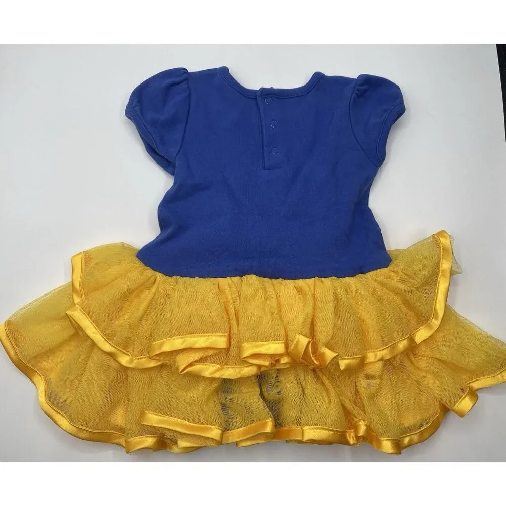 Disney Baby Snow White Costume Baby Girl Size 12 Months Sequin Blue Yellow - Picture 3 of 5
